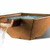 Slick Rock Concrete 29" Square Cascade Water Bowl | Copper | Copper Spillway | KCC29SSPC-COPPER