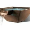 Slick Rock Concrete 34" Square Cascade Water Bowl | Mahogany | Stainless Steel Spillway | KCC34SSPSS-MAHOGANY