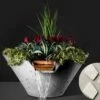 Slick Rock Concrete 29" Conical Cascade Water Bowl + Planter | Great White | Copper Scupper | KCC29CSCC-GREATWHITE