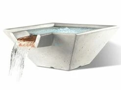 Slick Rock Concrete 22" Square Cascade Water Bowl | Great White | No Liner | KCC22SNL-GREATWHITE