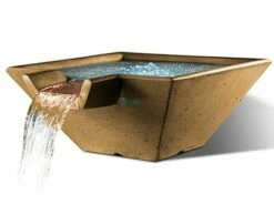 Slick Rock Concrete 29" Square Cascade Water Bowl | Umber | No Liner | KCC29SNL-UMBER
