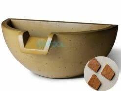 Slick Rock Concrete 16" Half Spill Water Bowl | Copper | No Liner | KSPH3616NL-COPPER