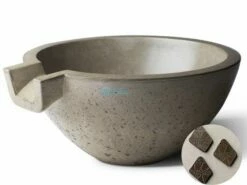 Slick Rock Concrete 24" Classic Spill Water Bowl | Coal Gray | No Liner | KSPC2412NL-COALGRAY