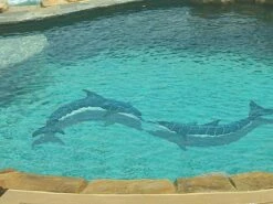 Ceramic Mosaic Blue Dolphin - A 21 Inches X 14 Inches | BD42-21 -Hayward Shop 21513 0 2014102821431