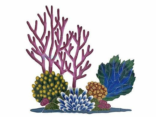 Ceramic Mosaic Coral Reef 36 In X 36 In | CR53 3 Ceramic Mosaic Coral Reef 36 In X 36 In | CR53