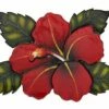 Ceramic Mosaic Hibiscus Single Flower Red 7"x7" | SHF75R