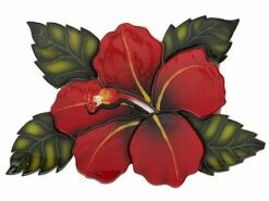 Ceramic Mosaic Hibiscus Single Flower Red 7"x7" | SHF75R