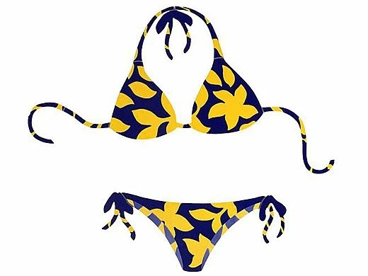 Porcelain Mosaic Floral Bikini | Yellow And Blue | PORC-FB34Y 3 Porcelain Mosaic Floral Bikini | Yellow And Blue | PORC-FB34Y