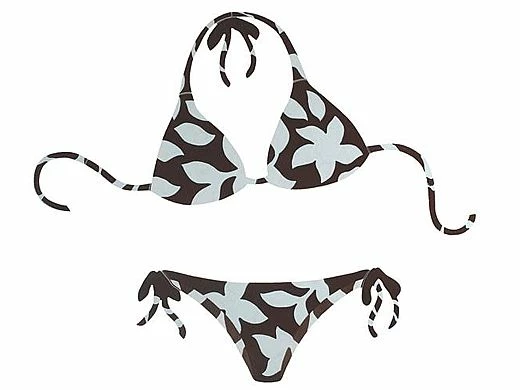 Porcelain Mosaic Floral Bikini | Brown And Blue | PORC-FB34B 3 Porcelain Mosaic Floral Bikini | Brown And Blue | PORC-FB34B
