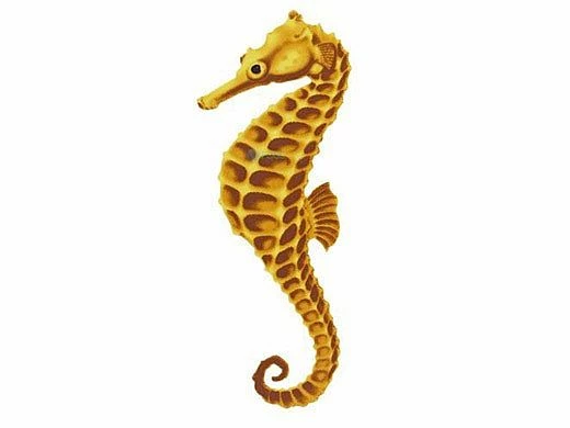 Porcelain Mosaic Yellow Seahorse | 4" X 9" | PORC-SH17YE-9 3 Porcelain Mosaic Yellow Seahorse | 4" X 9" | PORC-SH17YE-9