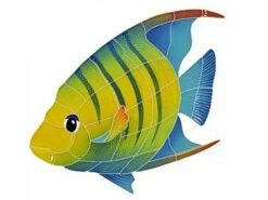 Artistry In Mosaics Banded Angel Fish Mosaic | Large Left - 12" X 13" | AFBMCOLL