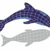 Artistry In Mosaics Dolphin Diving With Shadow Mosaic | 32" X 42" | Blue | DDSBLUOM 1 Artistry In Mosaics Dolphin Diving With Shadow Mosaic | 32" X 42" | Blue | DDSBLUOM -Hayward Shop 4823 0 201621785750