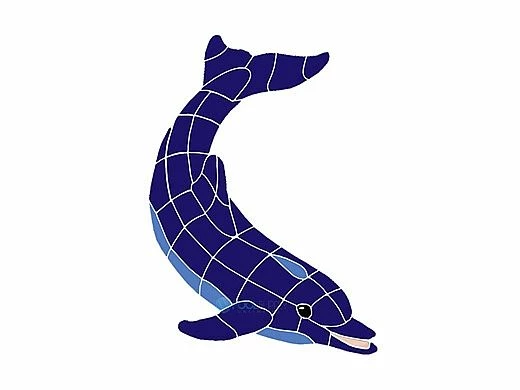 Artistry In Mosaics Dolphin Classic Downward Mosaic | Small - 22" X 16" | DOLBLUDS 3 Artistry In Mosaics Dolphin Classic Downward Mosaic | Small - 22" X 16" | DOLBLUDS