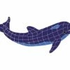 Artistry In Mosaics Dolphin Classic No Curve Mosaic | Medium - 19" X 42" | DOLBLUNM