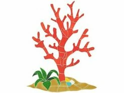 Artistry In Mosaics Reef Accent - Coral Mosaic | 22" X 17" | RCOCOROM