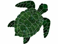 Artistry In Mosaics Turtle Classic Topview Green Mosaic | Large - 21" X 21" | TURGRETL