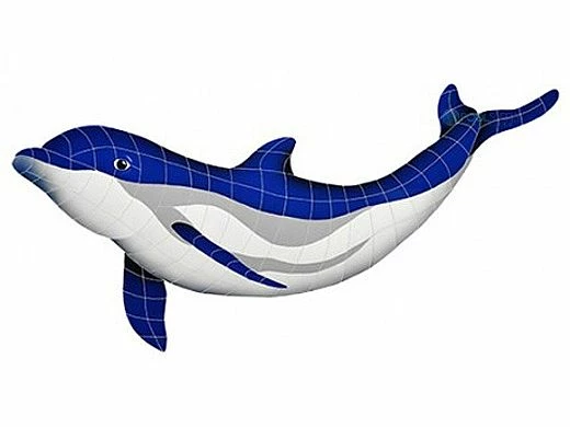 Artistry In Mosaics Bottlenose Dolphin DownWard Mosaic | 20" X 48" | BDOBLUDL 3 Artistry In Mosaics Bottlenose Dolphin DownWard Mosaic | 20" X 48" | BDOBLUDL