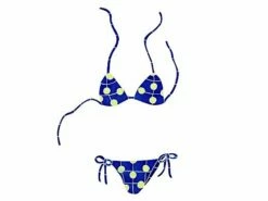 Artistry In Mosaics Bikini Blue With Yellow Polka Dots Mosaic | 29" X 20" | BYEBLUOM
