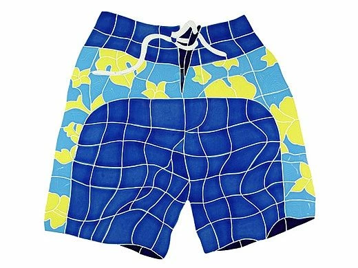 Artistry In Mosaics Board Shorts Blue Mosaic | 20" X 21" | BSHBLUOM 3 Artistry In Mosaics Board Shorts Blue Mosaic | 20" X 21" | BSHBLUOM
