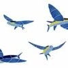 Artistry In Mosaics Flying Fish Set Of 4 Blue Mosaic | 7" X 9" Each Aprox. | FFSBLUOS -Hayward Shop 5040 0 20162199536
