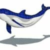 Artistry In Mosaics Bottlenose Dolphin DownWard With Shadow Mosaic | 36" X 51" | BDSBLUDL