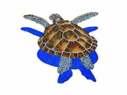 Artistry In Mosaics Loggerhead Turtle With Shadow Glass Mosaic | Small - 28" X 29" | G-LTSHS
