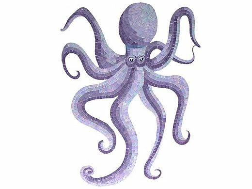 Artistry In Mosaics Octopus Glass Mosaic | 36" X 27" | G-OCM 3 Artistry In Mosaics Octopus Glass Mosaic | 36" X 27" | G-OCM