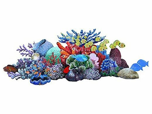 Artistry In Mosaics Reef Scene Glass Mosaic | 37" X 100" | G-RSL 3 Artistry In Mosaics Reef Scene Glass Mosaic | 37" X 100" | G-RSL