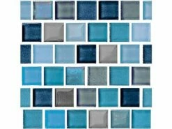 National Pool Tile Jules 1x1 Glass Tile | Rustic Blue | 9730-5AT -Hayward Shop 63931 1 2014124213621