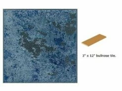National Pool Tile Verona 3x12 Single Bullnose Pool Tile | Tondela Blue | VR681 SBN